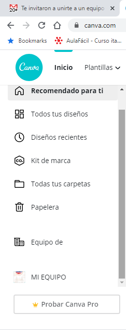 Panel de Canva