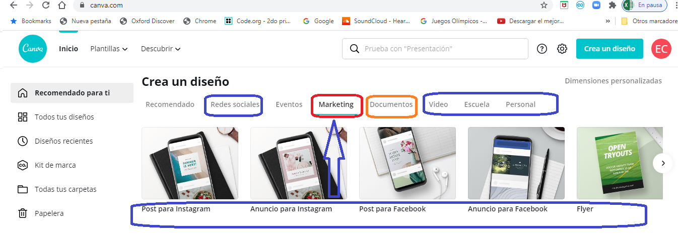 Varios diseños en Canva